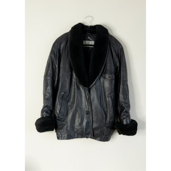 Black Real Leather with True Shearling - Picture 2 of 8